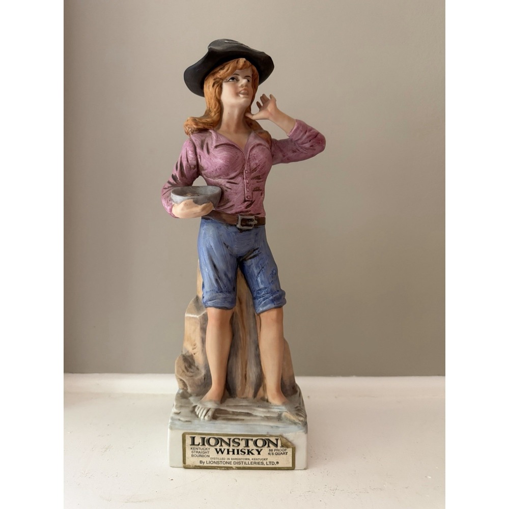 Vintage Lionstone Molly Brown Whiskey Decanter 1973 Porcelain 13.5" Empty